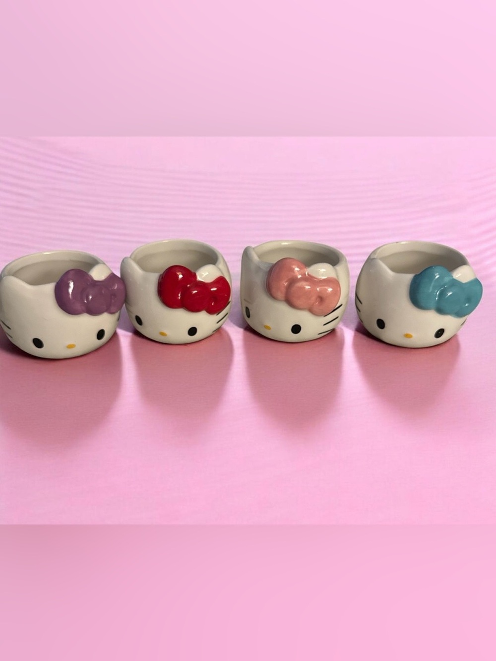 Hello Kitty Ceramic Ring Holders with Red and Pink Bows